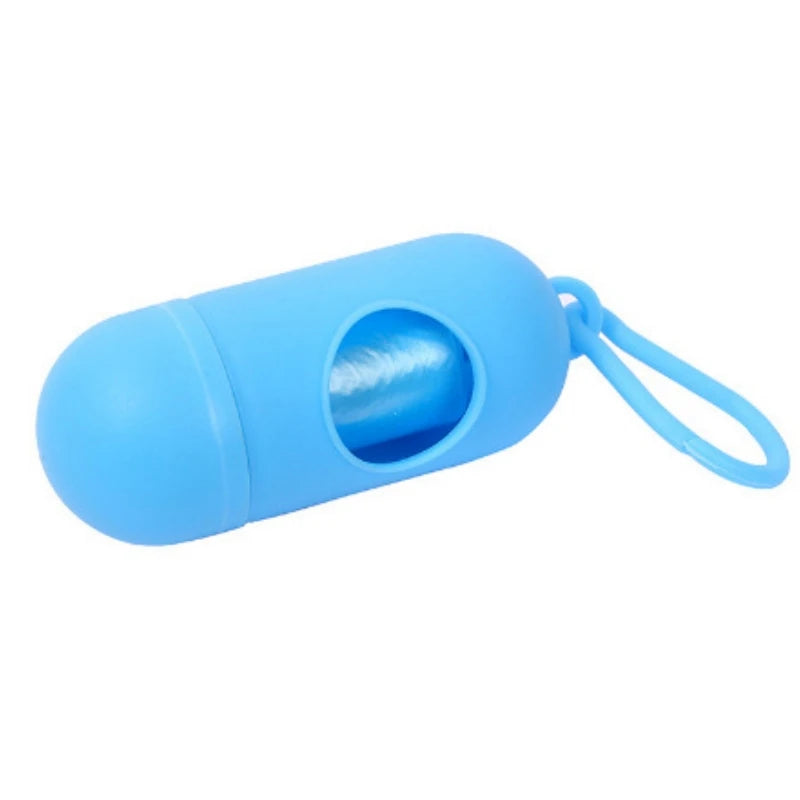Dog Poop Bag Holder Portable Pet Waste Bag Dispenser Capsule Shape Dog Garbage Holder Dispensers Cleaning Supplies