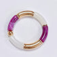 Boho Acrylic Beads Bracelet for Women Multi Color Friendship Elastic Girls Bohemia Stretchy Resin Charm Couple Bangles Jewelry