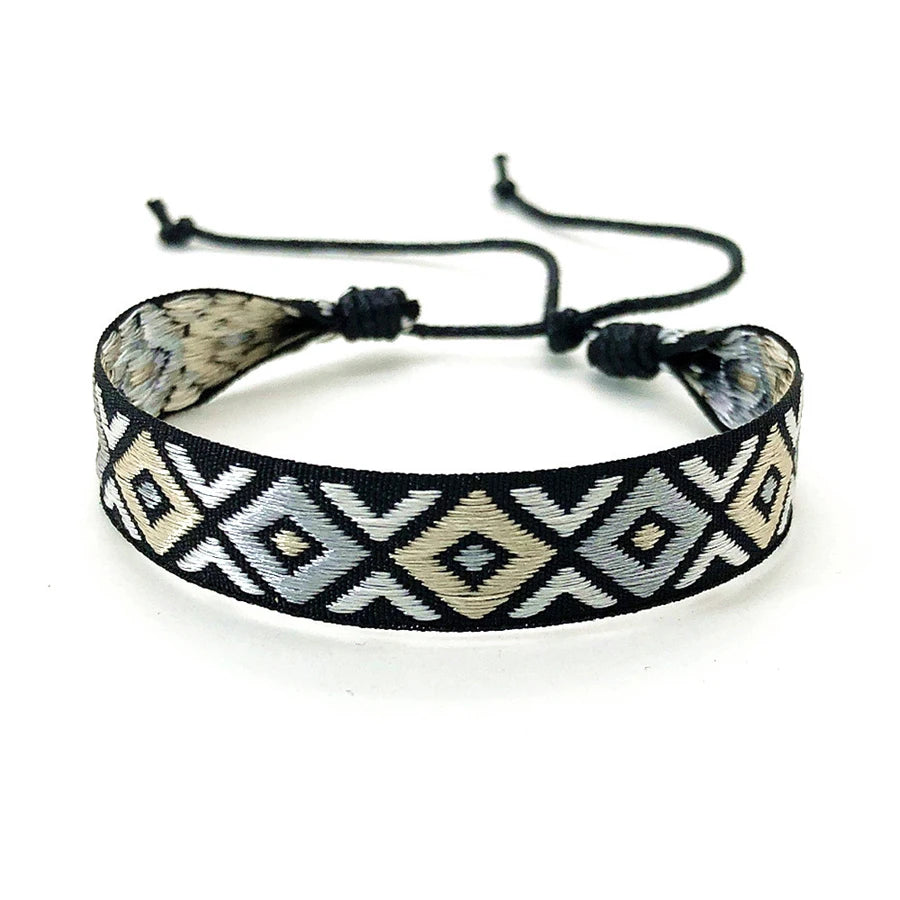 Boho Woven Friendship Love Wrap Bracelets Rope Handmade Thread Braided Ethnic Embroidery Wristbands Women Men Jewelry Adjustable