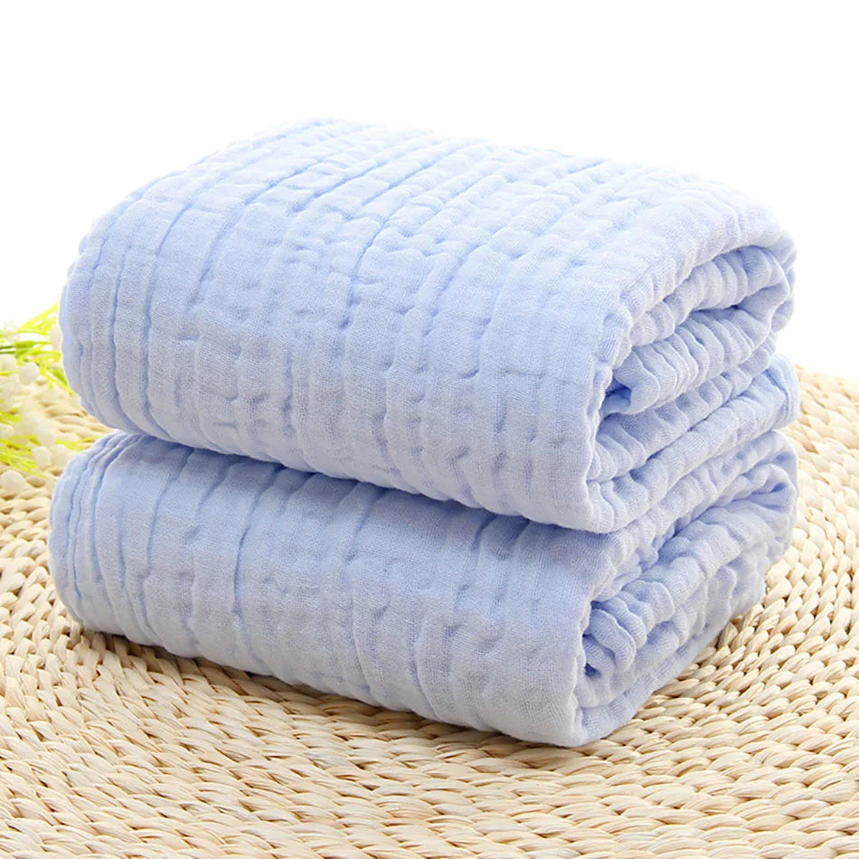 Premium Quality 6-Layer comfortable Cotton Muslin Baby Solid color Swaddle Blanket Hypoallergenic Soft and Breathable Blanket
