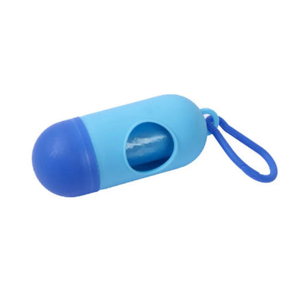 Dog Poop Bag Holder Portable Pet Waste Bag Dispenser Capsule Shape Dog Garbage Holder Dispensers Cleaning Supplies