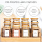 12Pcs Glass Spice Jars with Bamboo Airtight Lids 6.5oz Small Food Storage Containers for Kitchen, Seasoning, Coffee, Herb