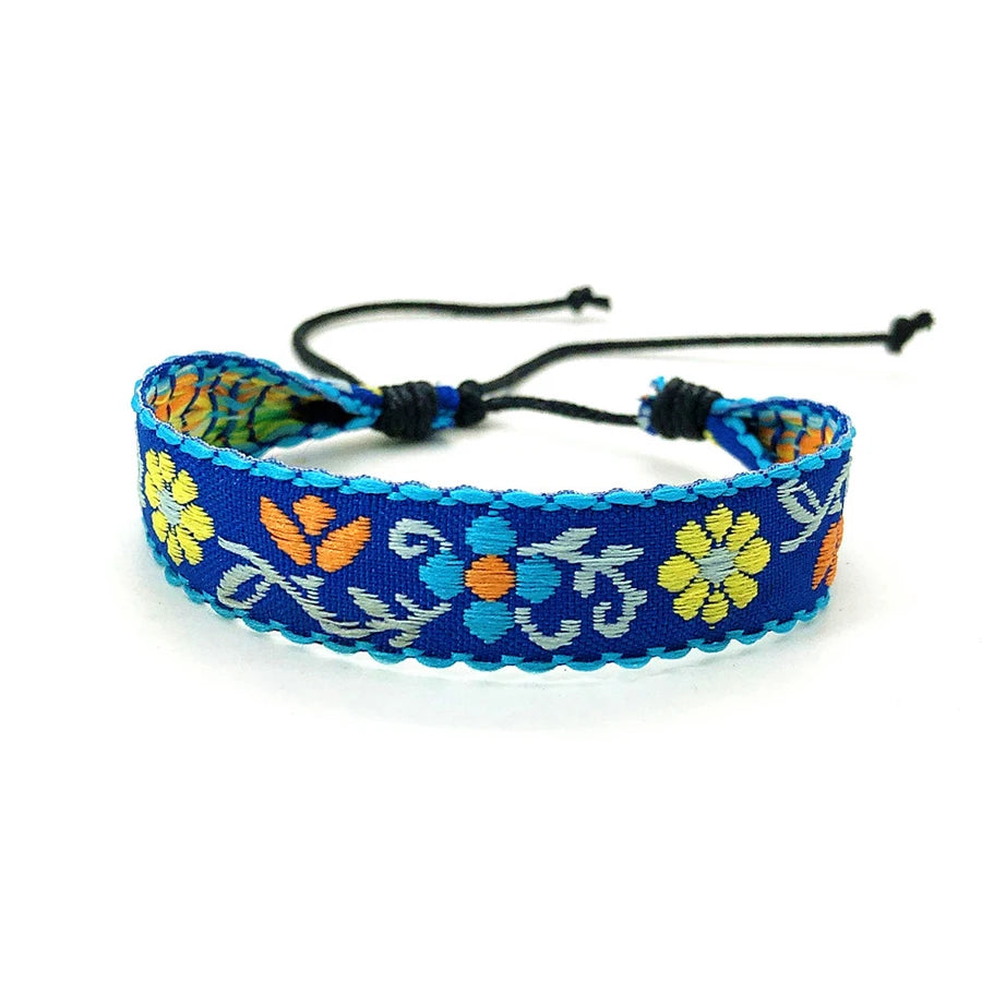 Boho Woven Friendship Love Wrap Bracelets Rope Handmade Thread Braided Ethnic Embroidery Wristbands Women Men Jewelry Adjustable