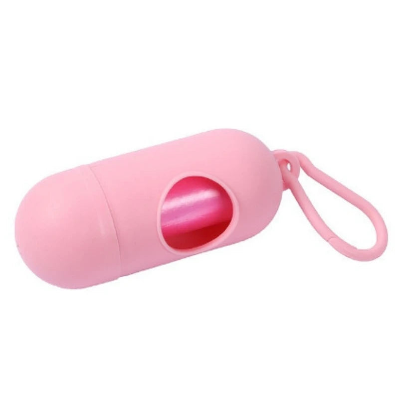 Dog Poop Bag Holder Portable Pet Waste Bag Dispenser Capsule Shape Dog Garbage Holder Dispensers Cleaning Supplies