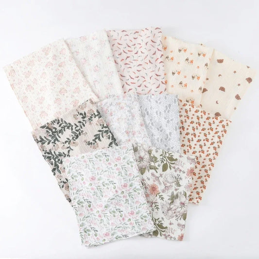Baby Cotton Muslin Swaddle Blanket Floral/Animal Print Stroller Blanket Infant Diaper Newborn Receiving Blanket