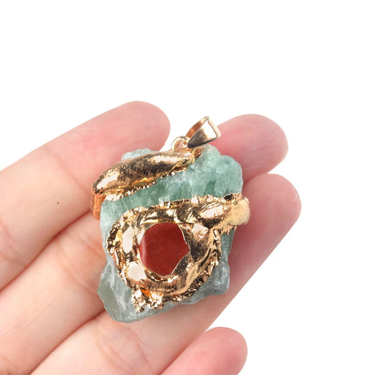Necklace Pendant Natural Stone Rough Stone Necklace Pendant Withohut Chain For Jewelry Making DIY Necklace Accessory