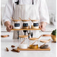 3Pcs Condiment Jars Set Clear Glass Bamboo Lid Spice Jar with Spoon Kitchen Sugar Salt Spices Storage Box Household Container