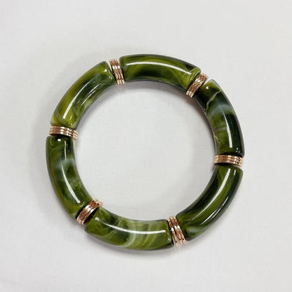 Boho Acrylic Beads Bracelet for Women Multi Color Friendship Elastic Girls Bohemia Stretchy Resin Charm Couple Bangles Jewelry