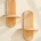 1Pc Boho Style Wooden Wall Shelves - Geometric Wall Mounted Shelves, Natural Wood Finish, Modern Home Decor, Plant Decorative