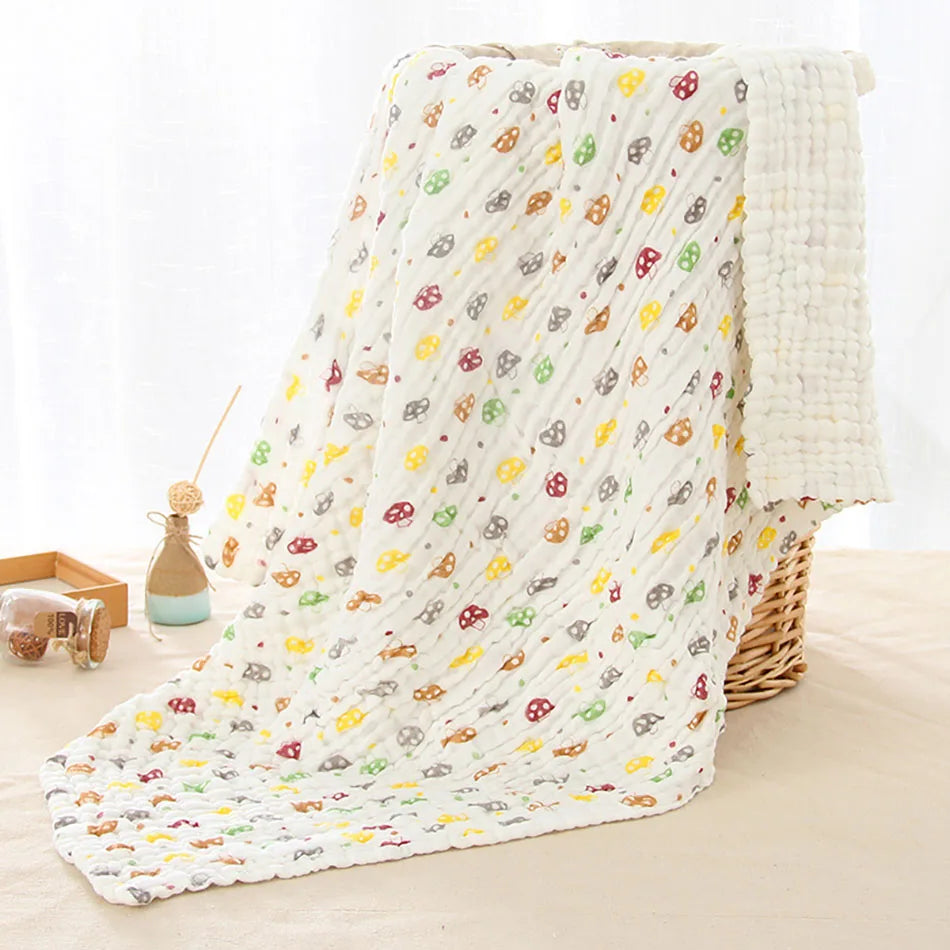 Premium Quality 6-Layer comfortable Cotton Muslin Baby Solid color Swaddle Blanket Hypoallergenic Soft and Breathable Blanket
