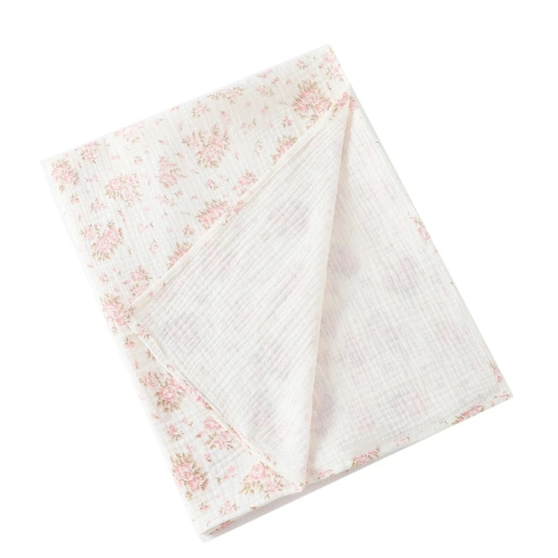 Baby Cotton Muslin Swaddle Blanket Floral/Animal Print Stroller Blanket Infant Diaper Newborn Receiving Blanket