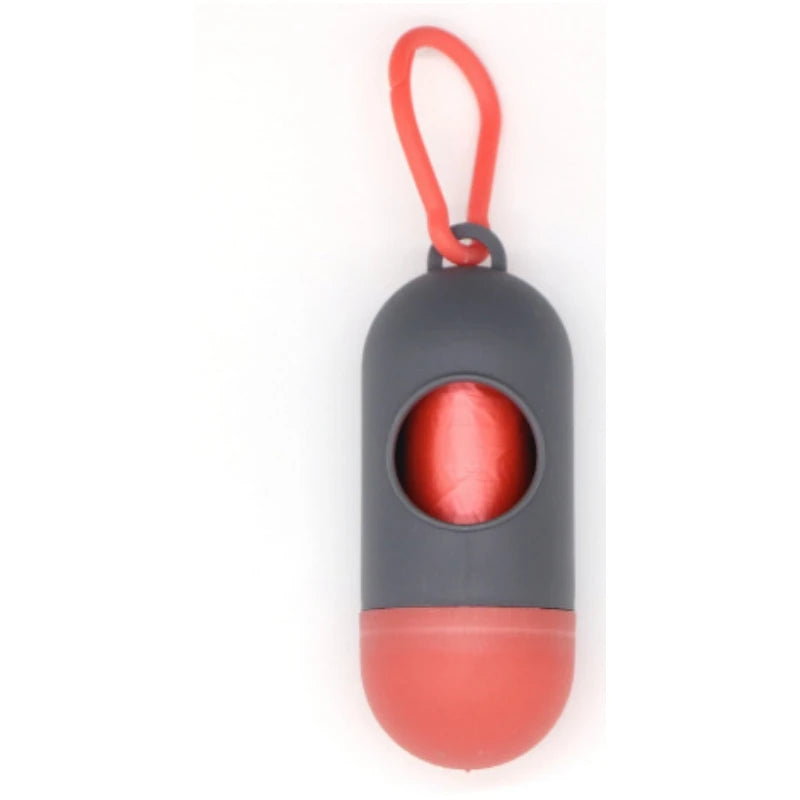 Dog Poop Bag Holder Portable Pet Waste Bag Dispenser Capsule Shape Dog Garbage Holder Dispensers Cleaning Supplies