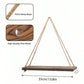 Wooden Swing Hanging Hemp Rope Wall Shelve Mounted Floating Home Living Room Plant Flower Pot Tray Storage Garden Decoration