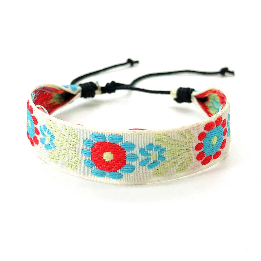 Boho Woven Friendship Love Wrap Bracelets Rope Handmade Thread Braided Ethnic Embroidery Wristbands Women Men Jewelry Adjustable
