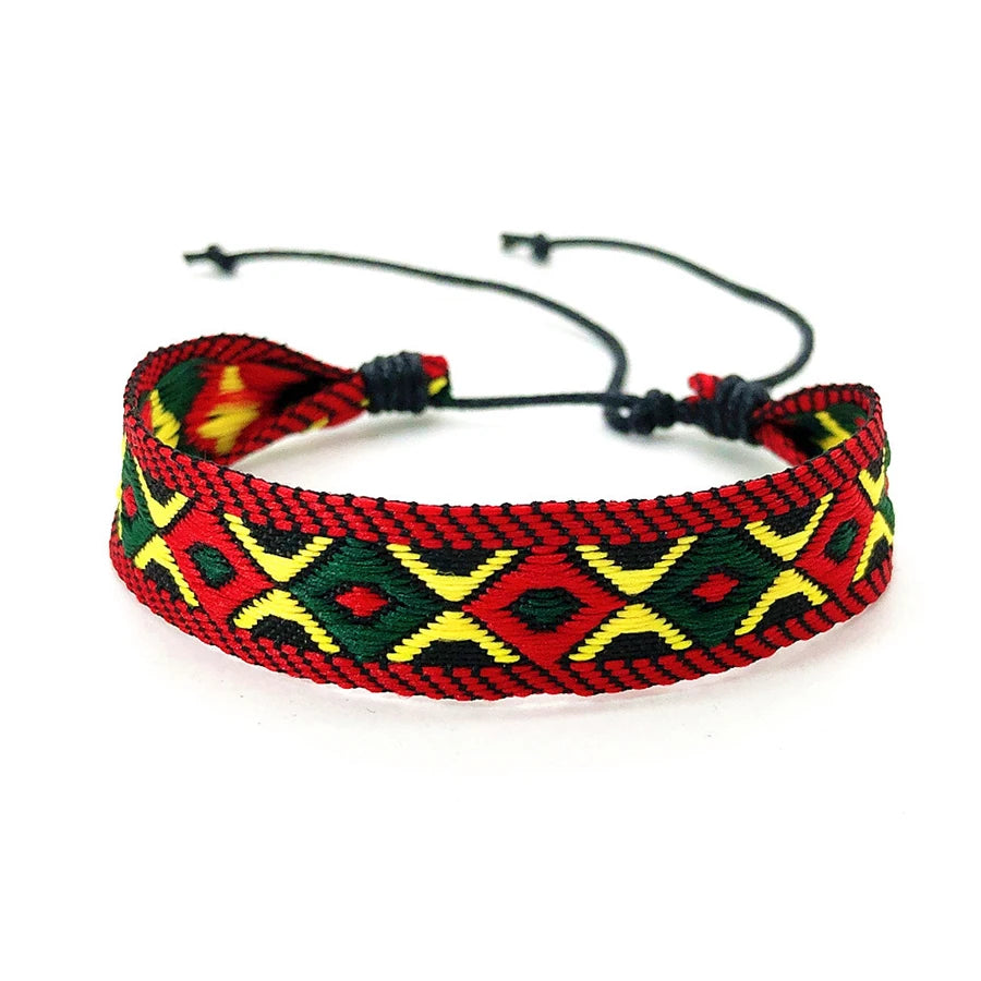 Boho Woven Friendship Love Wrap Bracelets Rope Handmade Thread Braided Ethnic Embroidery Wristbands Women Men Jewelry Adjustable