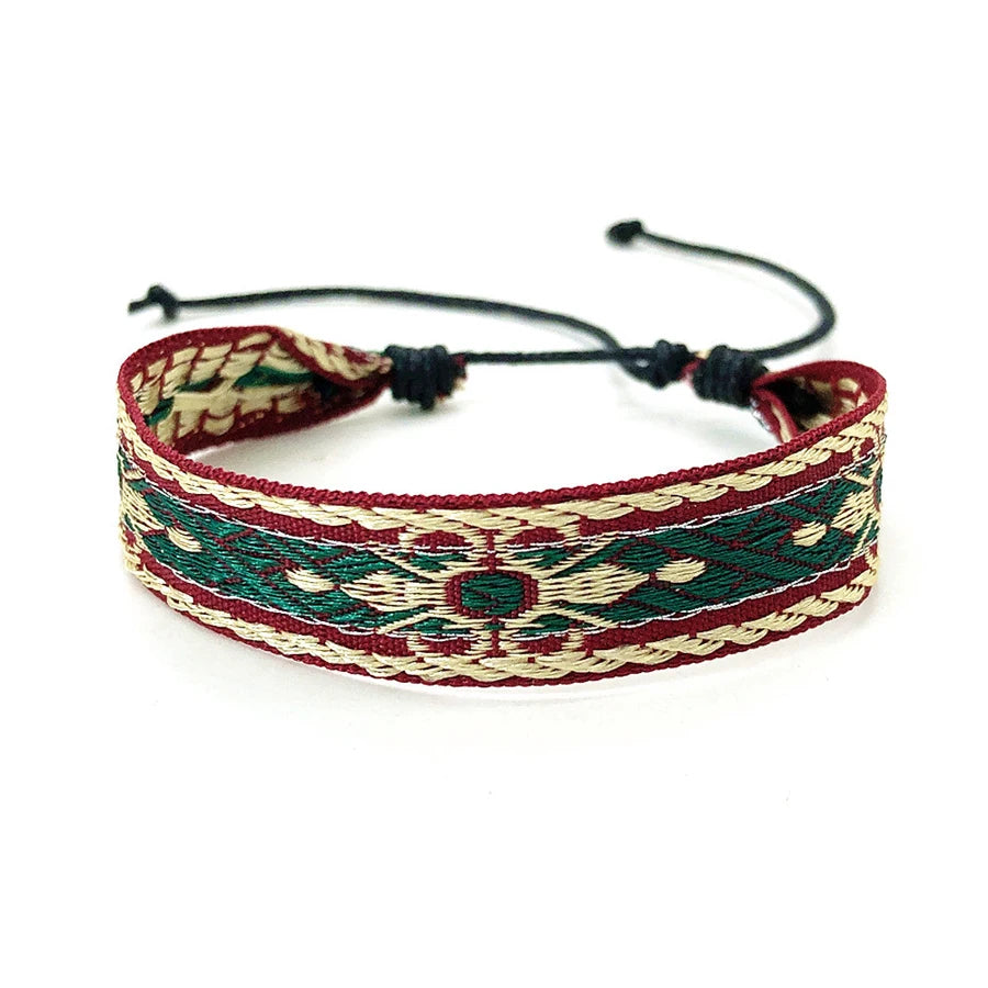 Boho Woven Friendship Love Wrap Bracelets Rope Handmade Thread Braided Ethnic Embroidery Wristbands Women Men Jewelry Adjustable