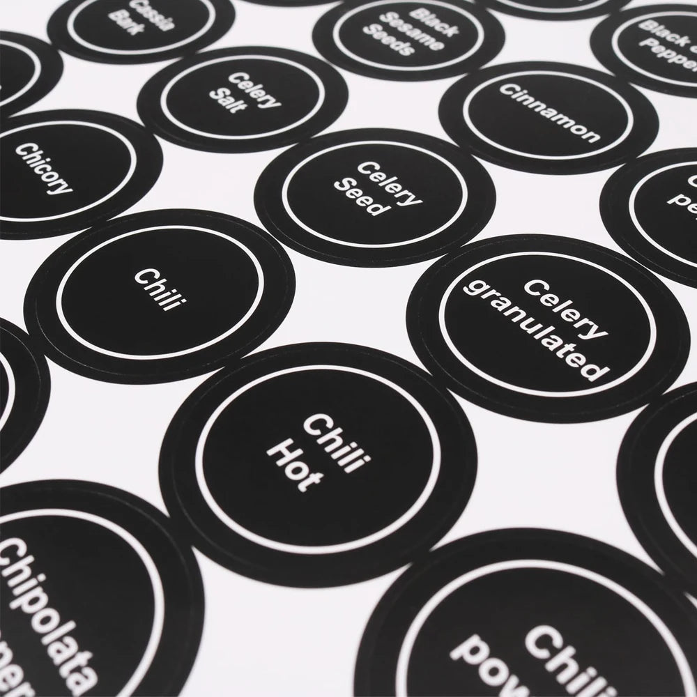 180PCS Spice Stickers Kitchen Jar Spice Bottle Label Kitchen Label Food Storage Stickers Waterproof Blackboard Label Stickers
