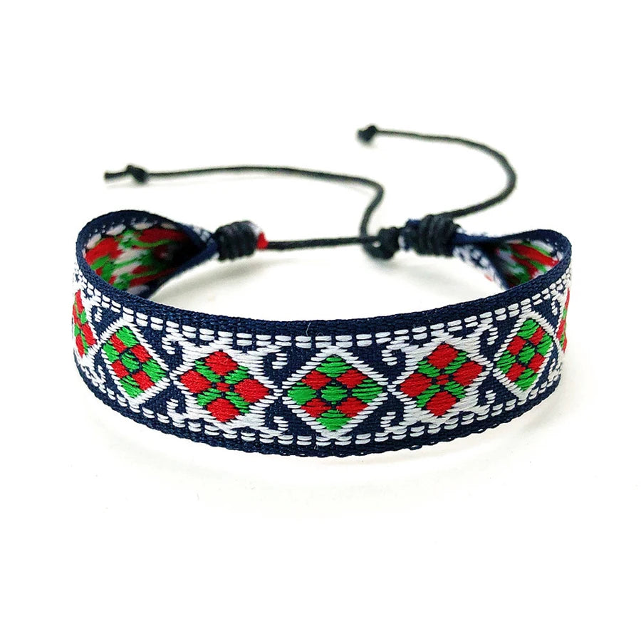 Boho Woven Friendship Love Wrap Bracelets Rope Handmade Thread Braided Ethnic Embroidery Wristbands Women Men Jewelry Adjustable
