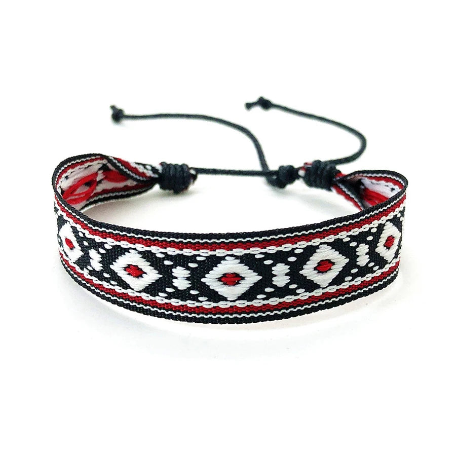 Boho Woven Friendship Love Wrap Bracelets Rope Handmade Thread Braided Ethnic Embroidery Wristbands Women Men Jewelry Adjustable