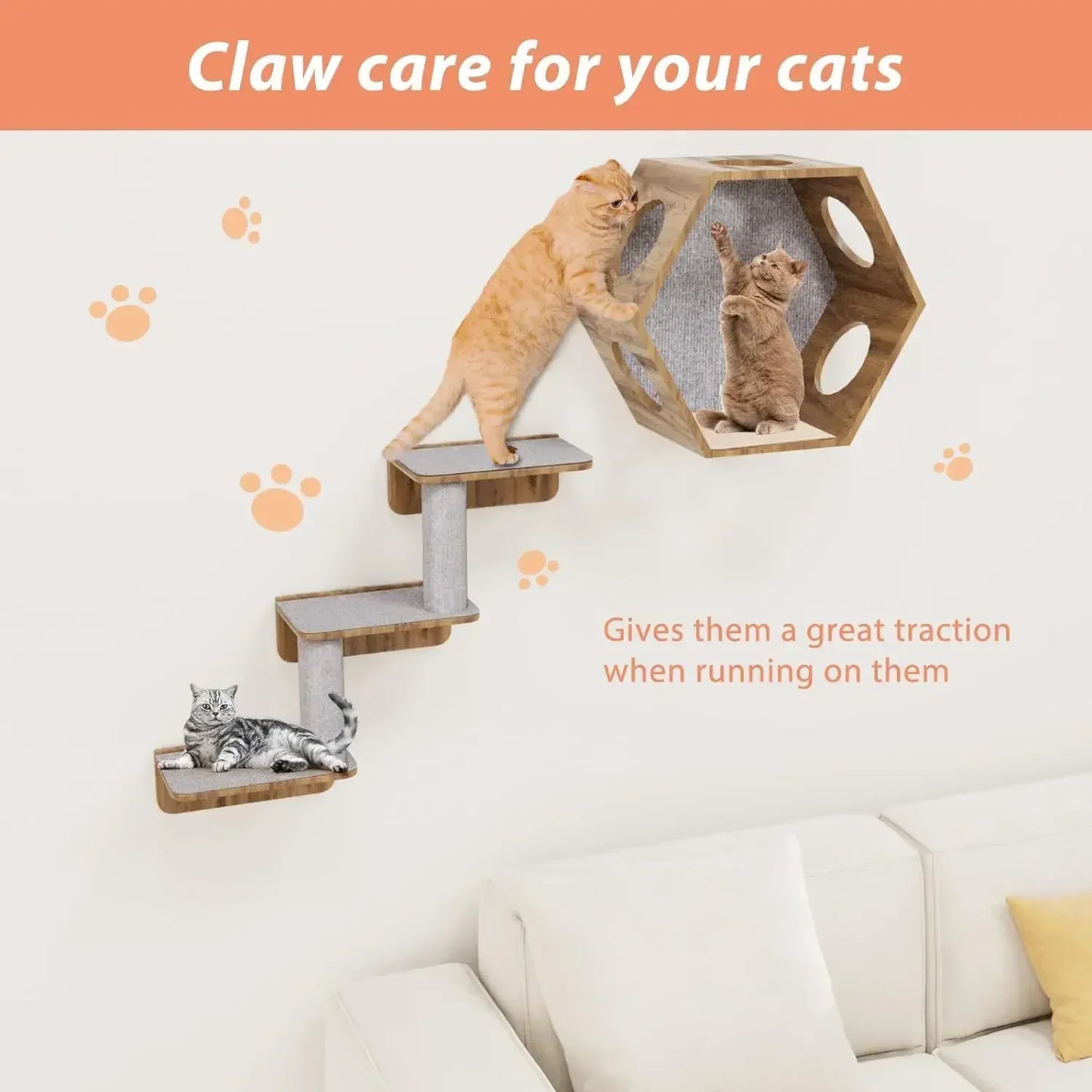 Cat Scratching Mat Cat Carpet with Self-Adhesive Trimmable Cat Scratching Carpet Corner Wall Cat DIY Scratch Furniture Protector