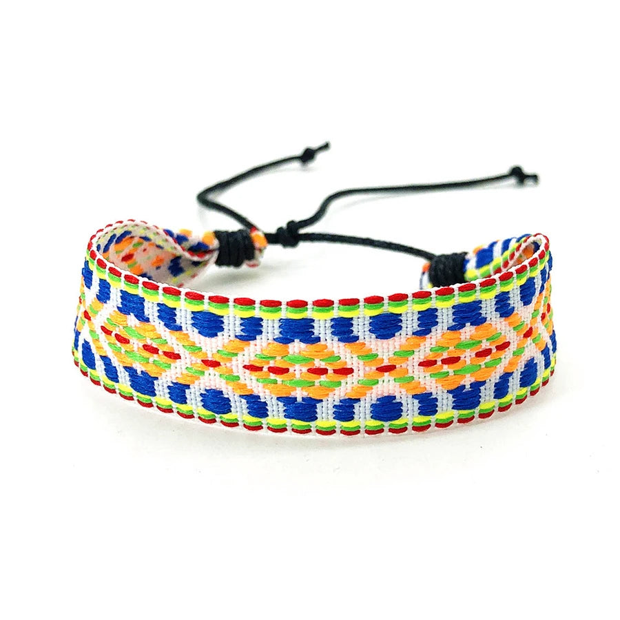 Boho Woven Friendship Love Wrap Bracelets Rope Handmade Thread Braided Ethnic Embroidery Wristbands Women Men Jewelry Adjustable