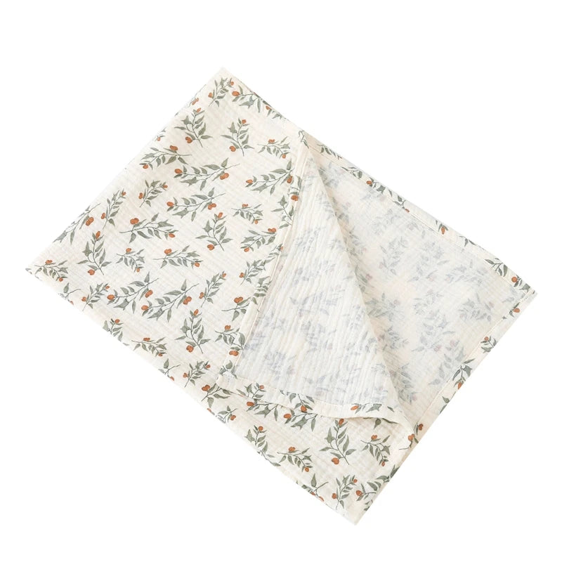 Baby Cotton Muslin Swaddle Blanket Floral/Animal Print Stroller Blanket Infant Diaper Newborn Receiving Blanket