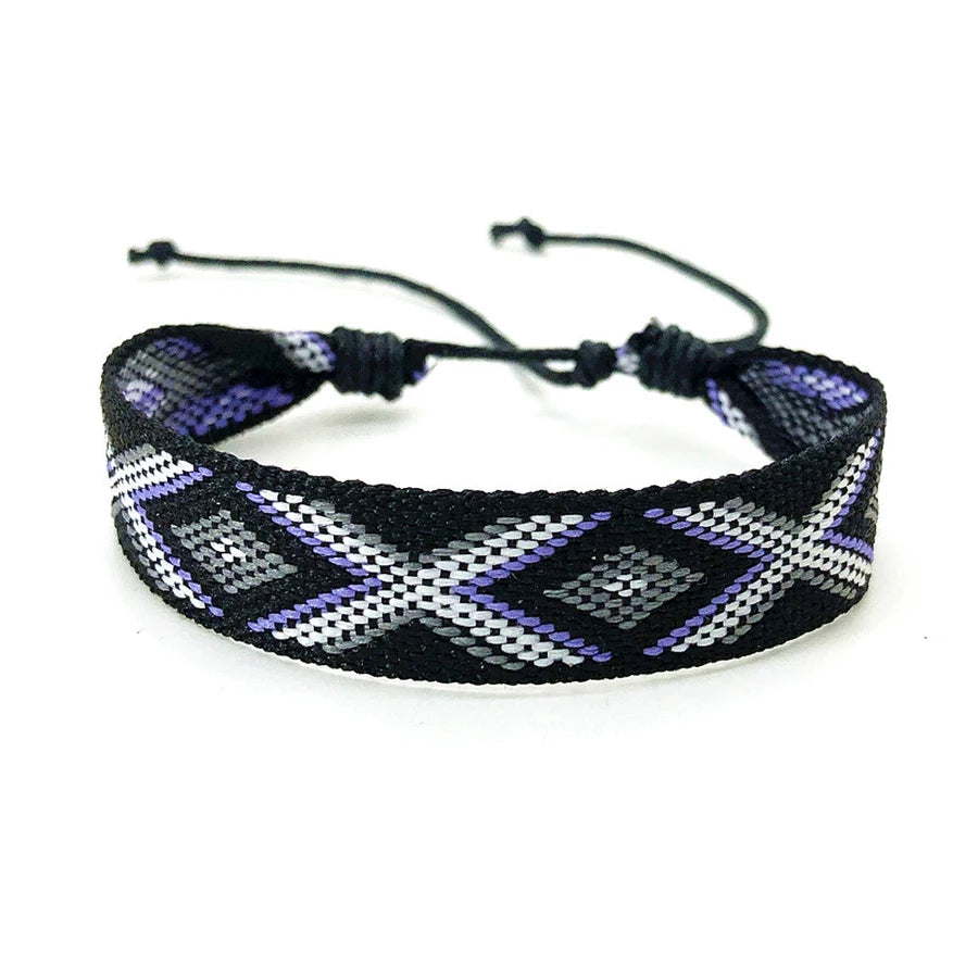 Boho Woven Friendship Love Wrap Bracelets Rope Handmade Thread Braided Ethnic Embroidery Wristbands Women Men Jewelry Adjustable