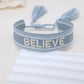 2023 New Adjustable Woven Friendship Couple Bracelet For Women Bohemia Braided Embroidery Letters Tassel Bangles Fashion Jewelry