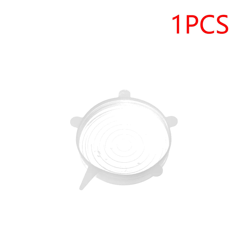 1/5pcs Silicone Preservation Cover Reusable Airtight Food  Universal Dish Stretch Round Lids Food Grade Storage Covers For Kitch