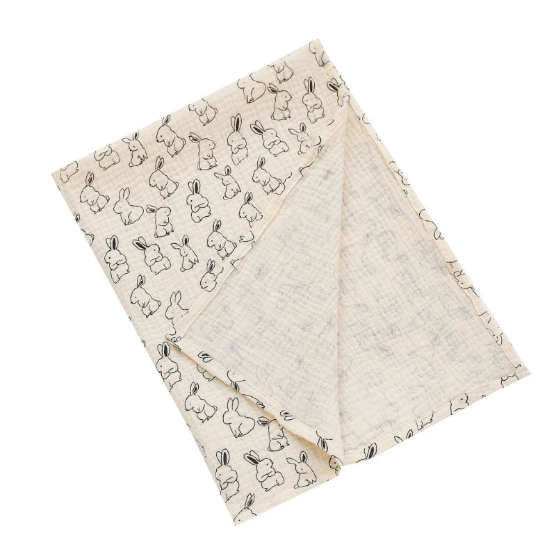 Baby Cotton Muslin Swaddle Blanket Floral/Animal Print Stroller Blanket Infant Diaper Newborn Receiving Blanket