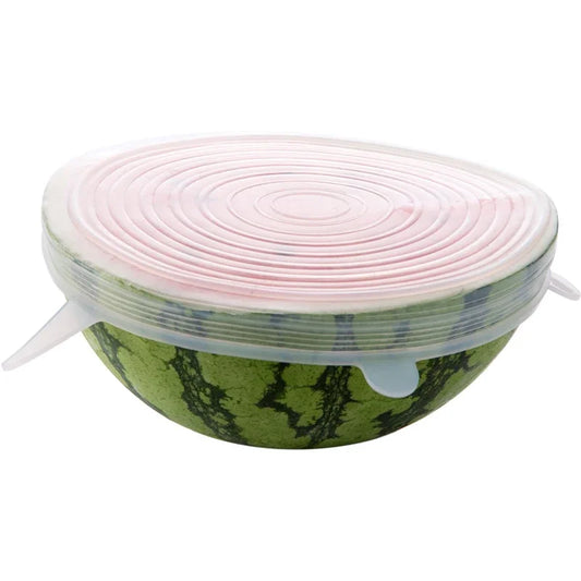 6PCS Adaptable Lid Silicone Cover Food Caps Elastic Stratchy Fresh Microwave Lids Stretch Silicone Cover for Kitchen Accessories