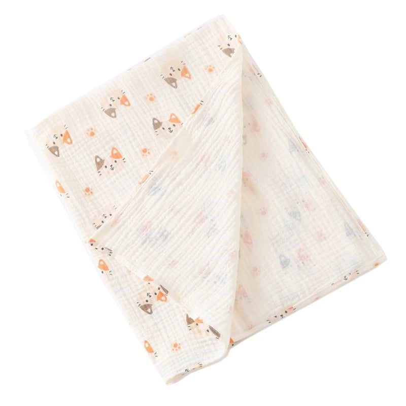 Baby Cotton Muslin Swaddle Blanket Floral/Animal Print Stroller Blanket Infant Diaper Newborn Receiving Blanket