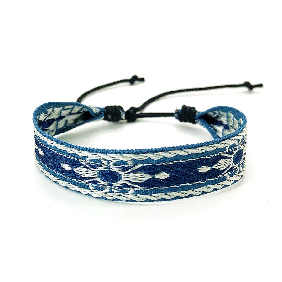 Boho Woven Friendship Love Wrap Bracelets Rope Handmade Thread Braided Ethnic Embroidery Wristbands Women Men Jewelry Adjustable