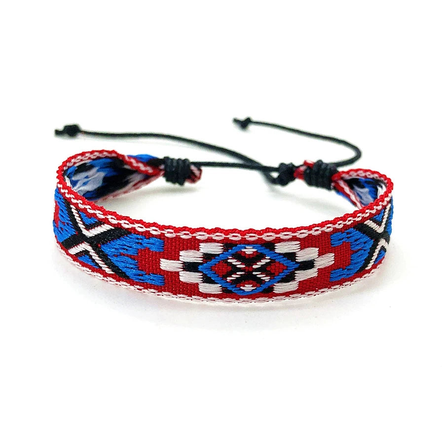 Boho Woven Friendship Love Wrap Bracelets Rope Handmade Thread Braided Ethnic Embroidery Wristbands Women Men Jewelry Adjustable