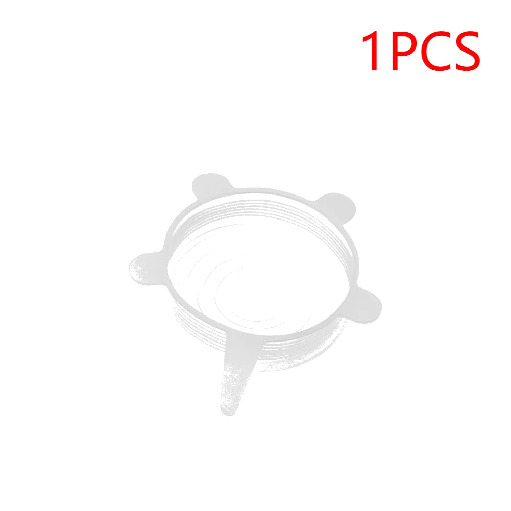 1/5pcs Silicone Preservation Cover Reusable Airtight Food  Universal Dish Stretch Round Lids Food Grade Storage Covers For Kitch
