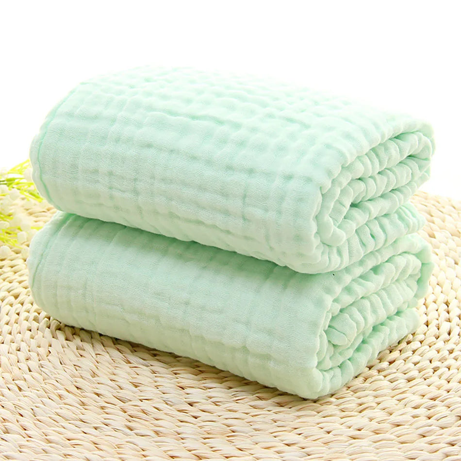 Premium Quality 6-Layer comfortable Cotton Muslin Baby Solid color Swaddle Blanket Hypoallergenic Soft and Breathable Blanket