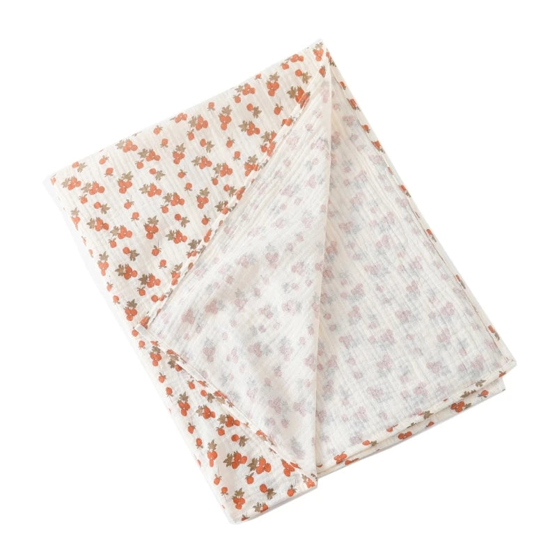 Baby Cotton Muslin Swaddle Blanket Floral/Animal Print Stroller Blanket Infant Diaper Newborn Receiving Blanket