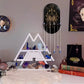 1pc Crystal Shelf Display Wall Stand Wooden Holderrack Base Floating Shelves Decorative Style Bohemian Hanging Stand Decoration
