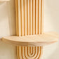 1Pc Boho Style Wooden Wall Shelves - Geometric Wall Mounted Shelves, Natural Wood Finish, Modern Home Decor, Plant Decorative