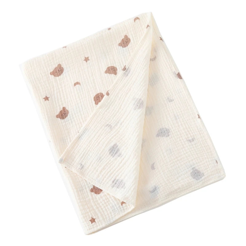 Baby Cotton Muslin Swaddle Blanket Floral/Animal Print Stroller Blanket Infant Diaper Newborn Receiving Blanket
