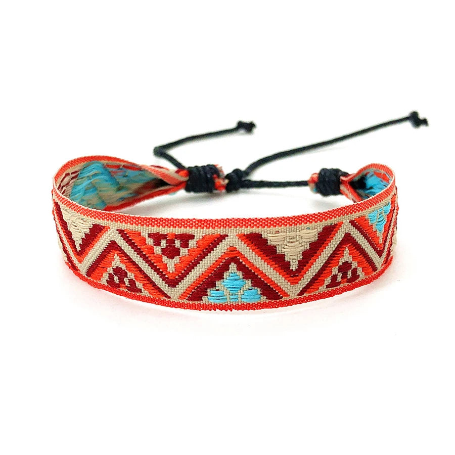 Boho Woven Friendship Love Wrap Bracelets Rope Handmade Thread Braided Ethnic Embroidery Wristbands Women Men Jewelry Adjustable