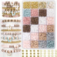 DIY Friendship Bracelet Set - Bohemian Style Clay Beads, Pink Blue Brown Combination, Used for Jewelry Making