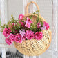 Hand Made Wicker Rattan Flower Planter Wall Hanging Wicker Rattam Basket Garden Vine Pot Plants Holder Garden Pots Wall Planter