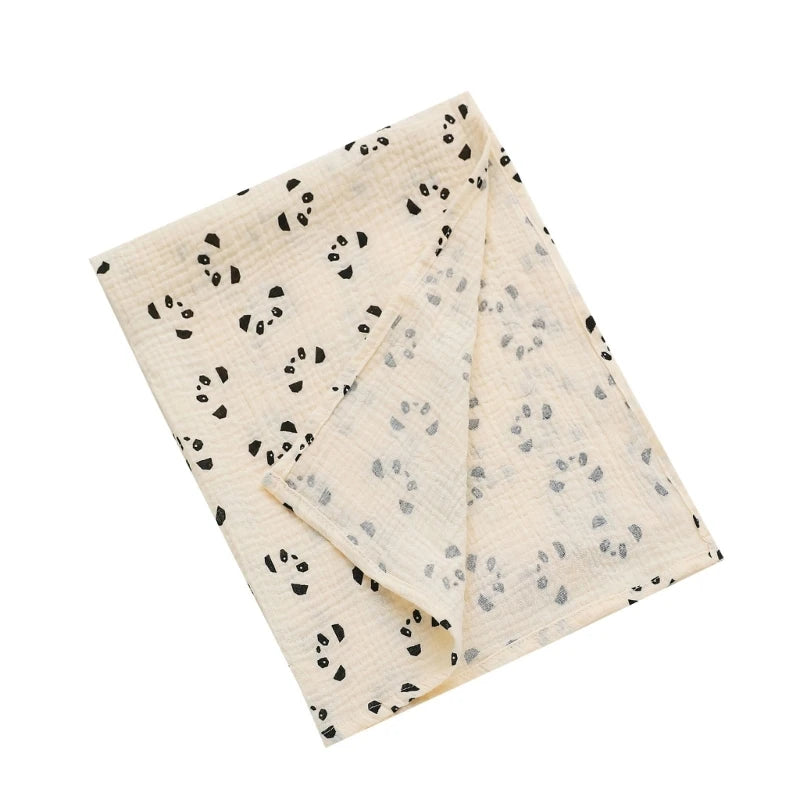 Baby Cotton Muslin Swaddle Blanket Floral/Animal Print Stroller Blanket Infant Diaper Newborn Receiving Blanket