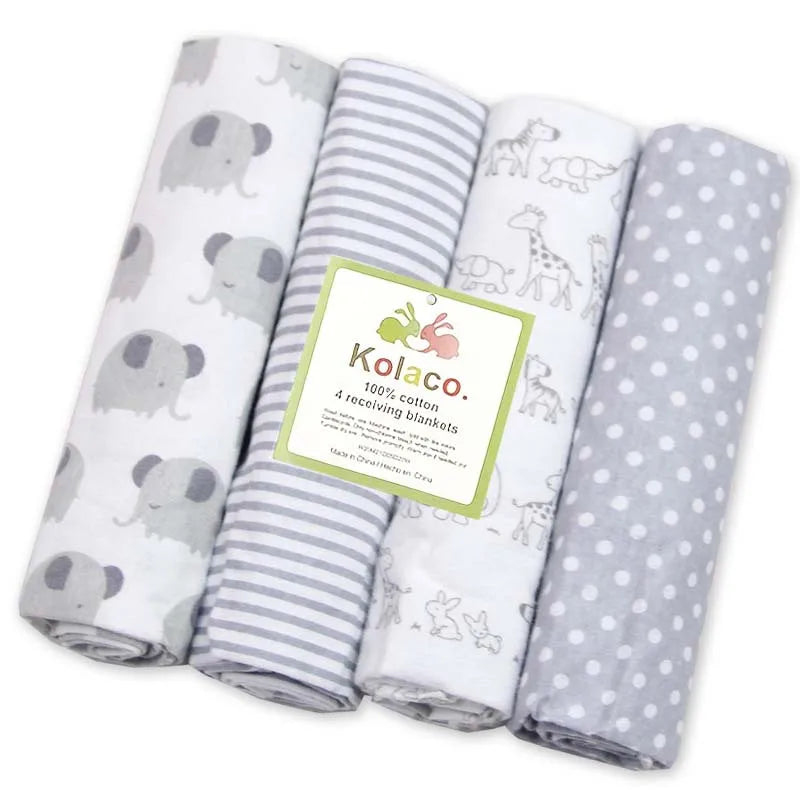 4pcs/pack 100% Cotton Receiving Baby Blanket Newborn 76x76cm Baby Bedsheet Supersoft Blanket Swaddle