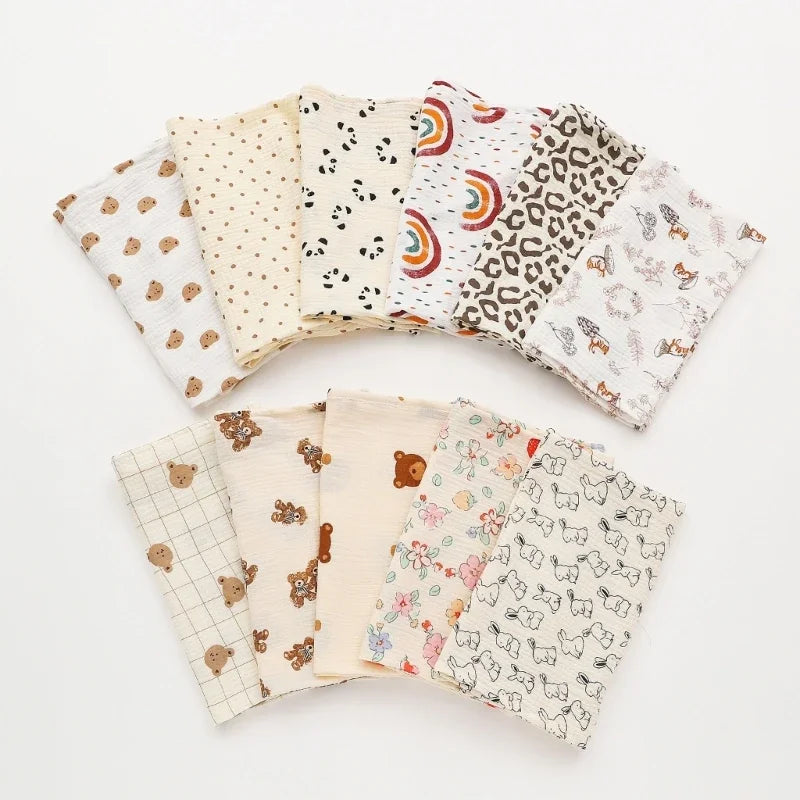 Baby Cotton Muslin Swaddle Blanket Floral/Animal Print Stroller Blanket Infant Diaper Newborn Receiving Blanket