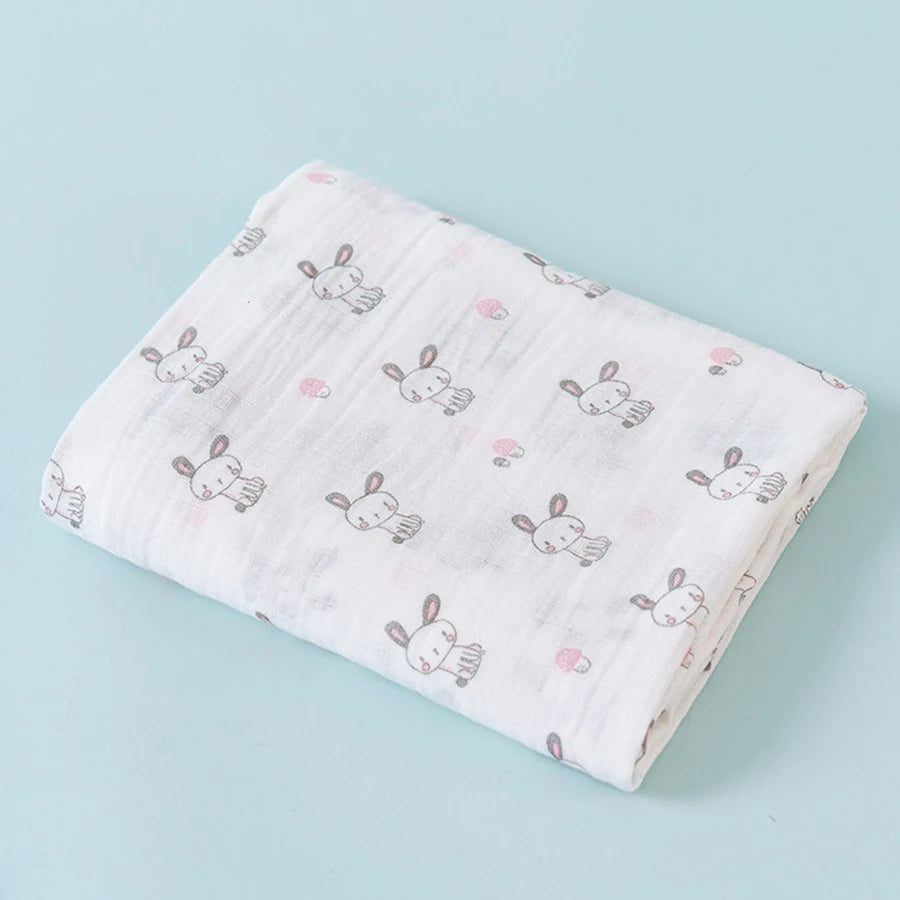 Baby Swaddle Blanket Cotton Soft 2 Layer Muslin Newborn Summer Blankets Quick Dry Kids Bath Towel Baby Stroller Blanket Cover
