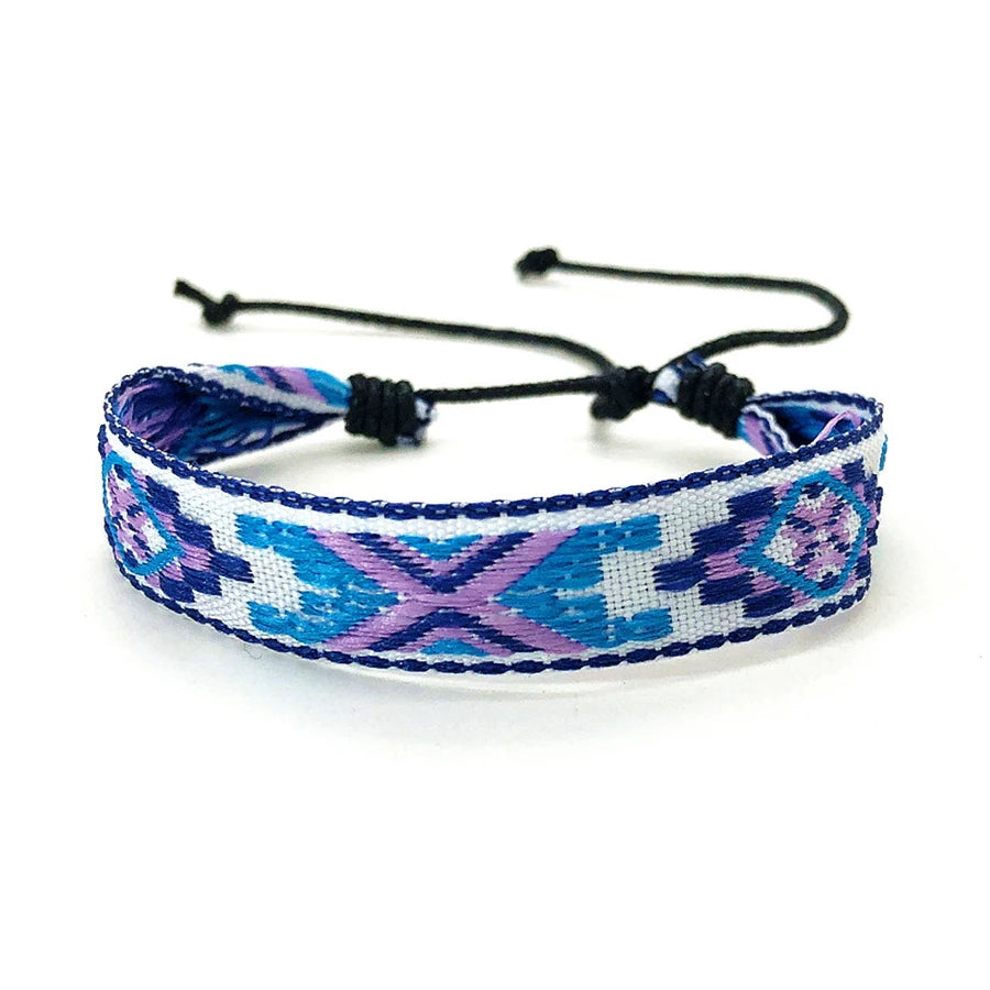 Boho Woven Friendship Love Wrap Bracelets Rope Handmade Thread Braided Ethnic Embroidery Wristbands Women Men Jewelry Adjustable