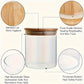 12Pcs Glass Spice Jars with Bamboo Lid,8oz Airtight Spice Containers with Black Labels,Empty Seasoning Jars for Spice Salt Sugar