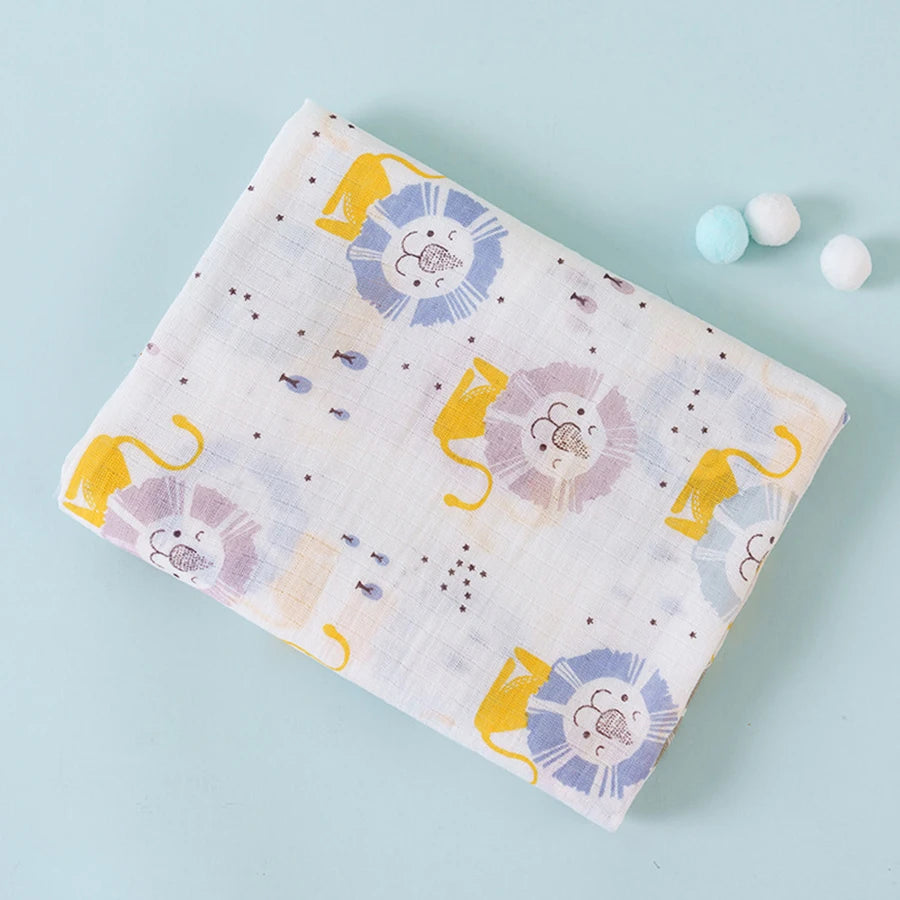 Baby Swaddle Blanket Cotton Soft 2 Layer Muslin Newborn Summer Blankets Quick Dry Kids Bath Towel Baby Stroller Blanket Cover